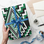 Green Aotearoa Taniko Poutama Patikitiki Wrapping Paper - Aussie Hoodie