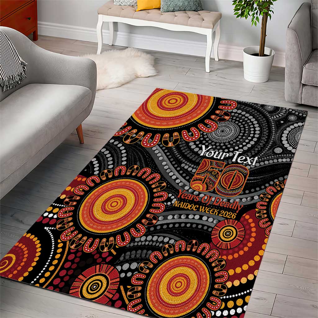 NAIDOC Week 50 Years Deadly Personalised Area Rug Aboriginal Art