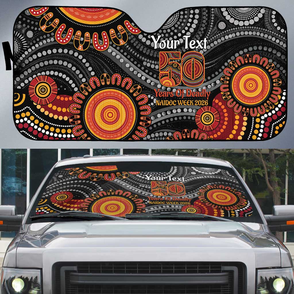 NAIDOC Week 50 Years Deadly Personalised Auto Sun Shade Aboriginal Art