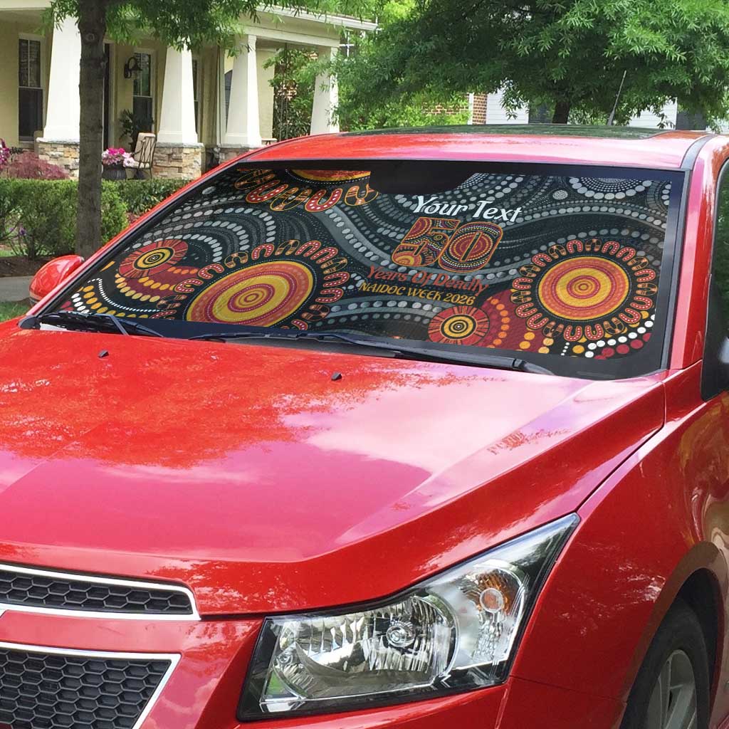 NAIDOC Week 50 Years Deadly Personalised Auto Sun Shade Aboriginal Art