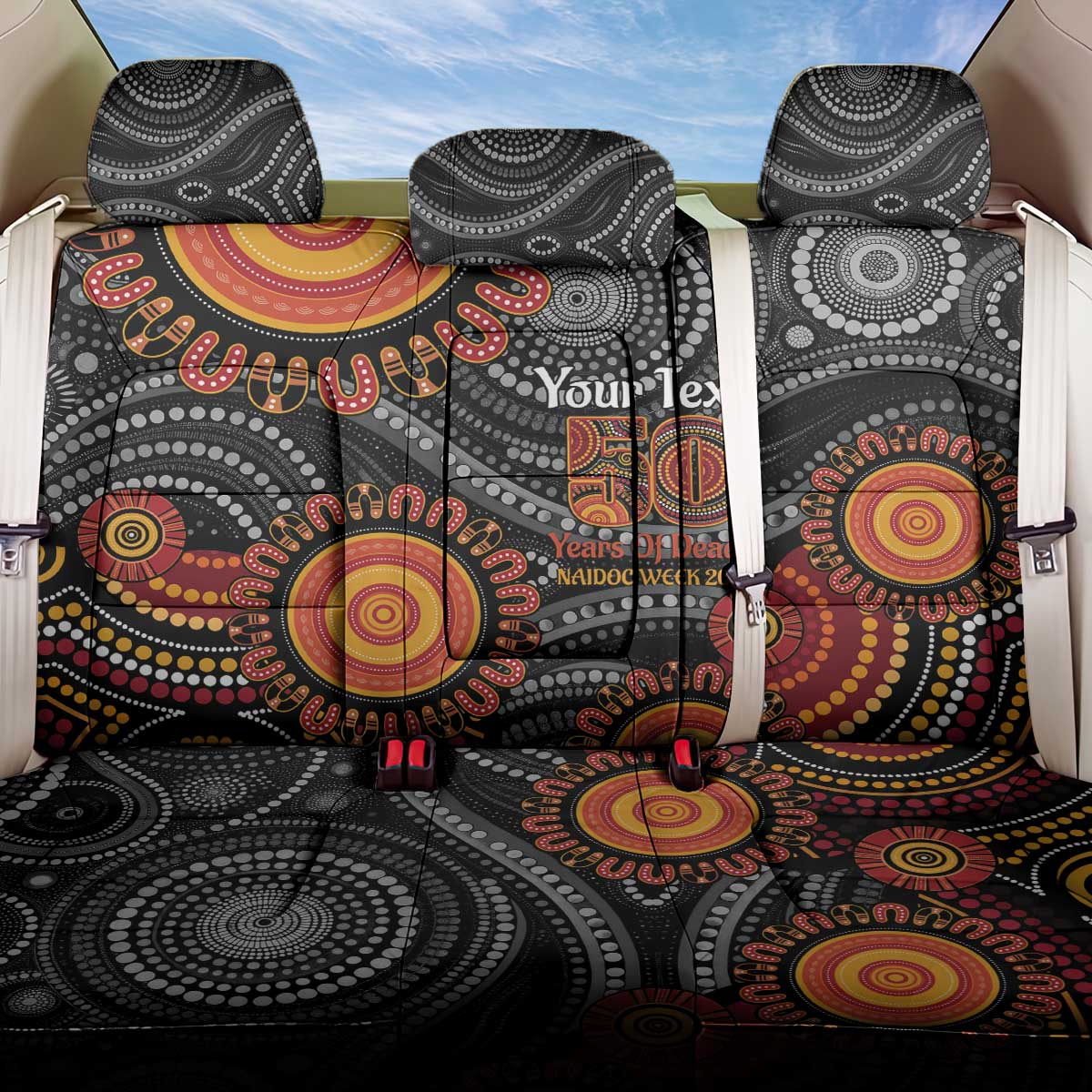 NAIDOC Week 50 Years Deadly Personalised Back Car Seat Cover Aboriginal Art