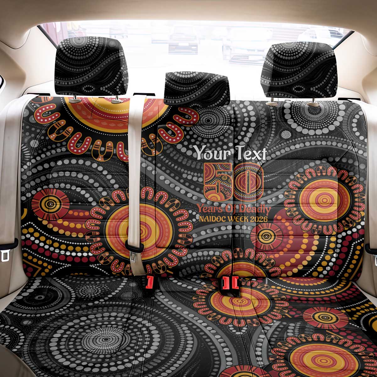 NAIDOC Week 50 Years Deadly Personalised Back Car Seat Cover Aboriginal Art