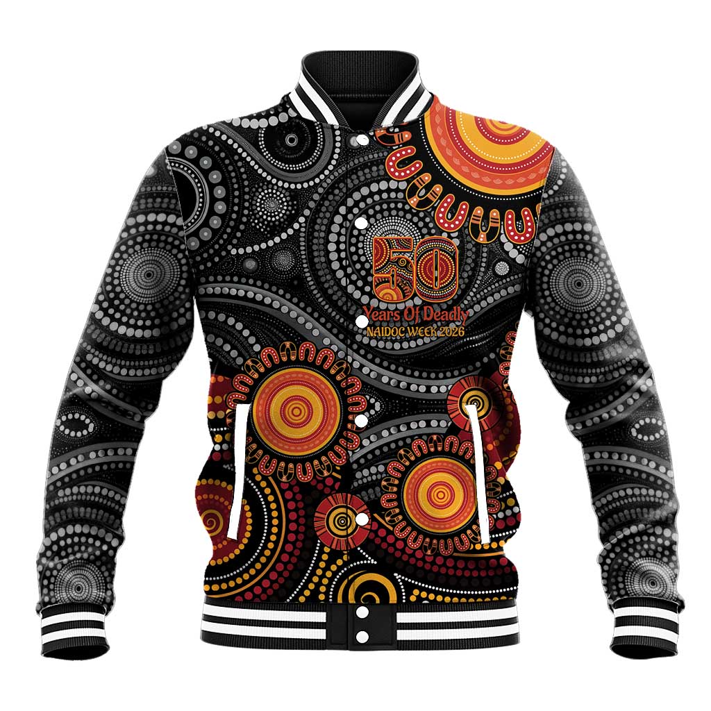 NAIDOC Week 50 Years Deadly Personalised Baseball Jacket Aboriginal Art