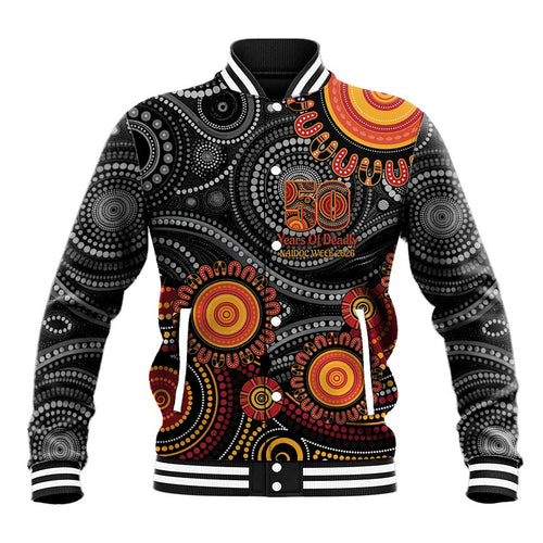 NAIDOC Week 50 Years Deadly Personalised Baseball Jacket Aboriginal Art
