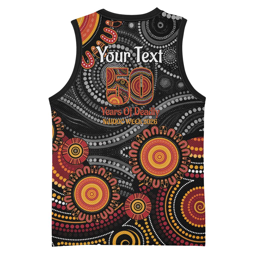 NAIDOC Week 50 Years Deadly Personalised Basketball Jersey Aboriginal Art