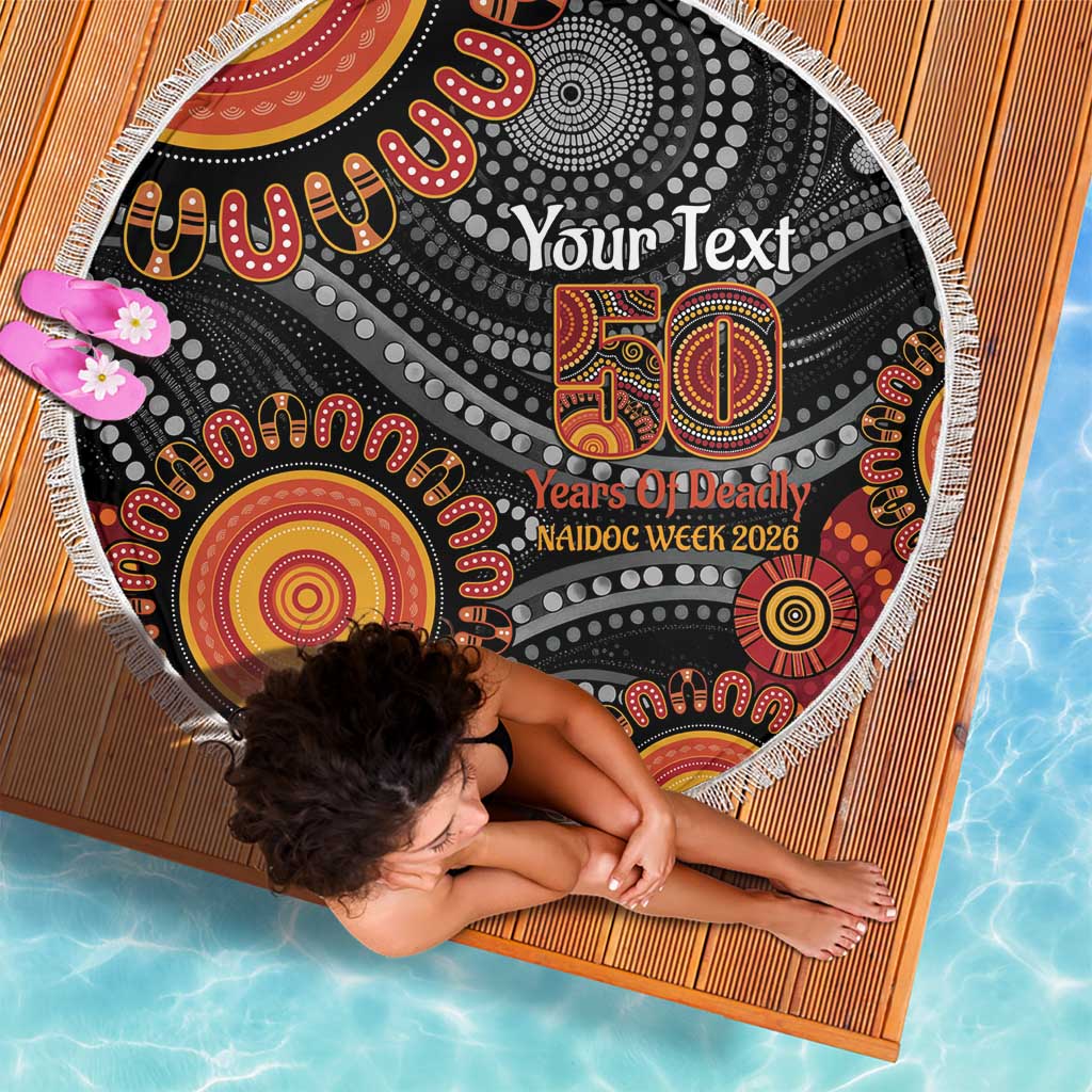 NAIDOC Week 50 Years Deadly Personalised Beach Blanket Aboriginal Art