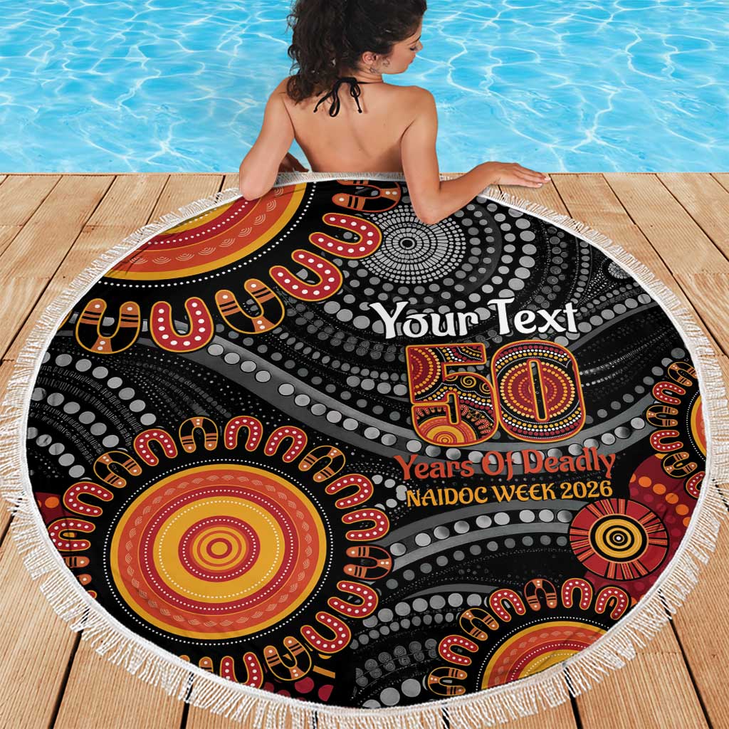 NAIDOC Week 50 Years Deadly Personalised Beach Blanket Aboriginal Art