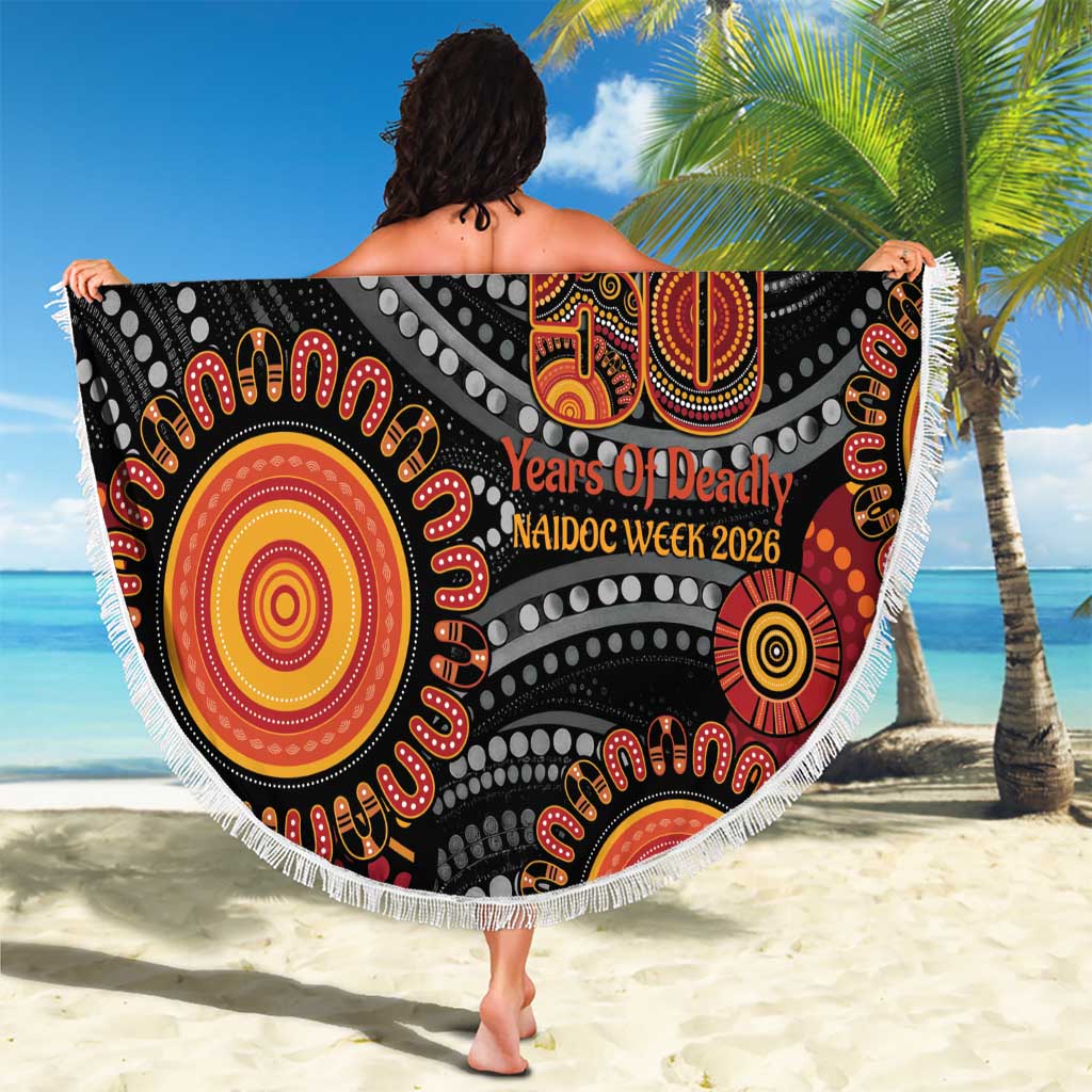 NAIDOC Week 50 Years Deadly Personalised Beach Blanket Aboriginal Art
