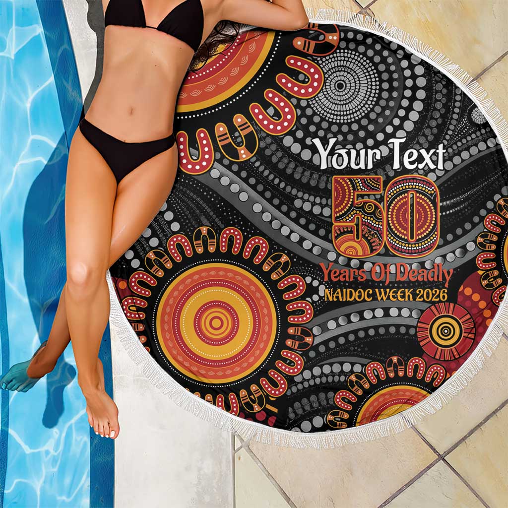 NAIDOC Week 50 Years Deadly Personalised Beach Blanket Aboriginal Art