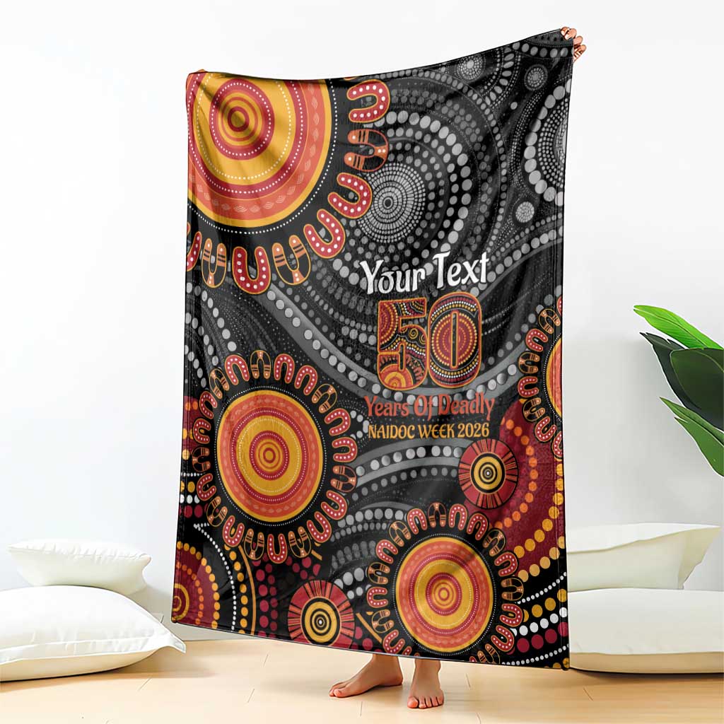 NAIDOC Week 50 Years Deadly Personalised Blanket Aboriginal Art