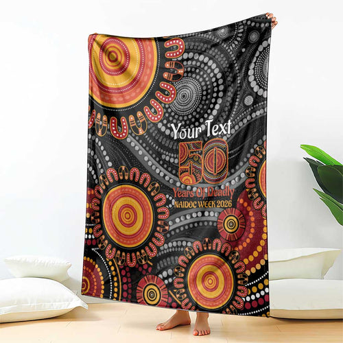 NAIDOC Week 50 Years Deadly Personalised Blanket Aboriginal Art