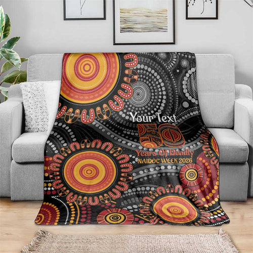 NAIDOC Week 50 Years Deadly Personalised Blanket Aboriginal Art