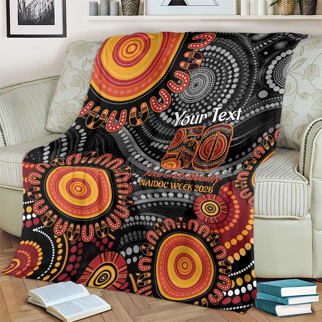 NAIDOC Week 50 Years Deadly Personalised Blanket Aboriginal Art