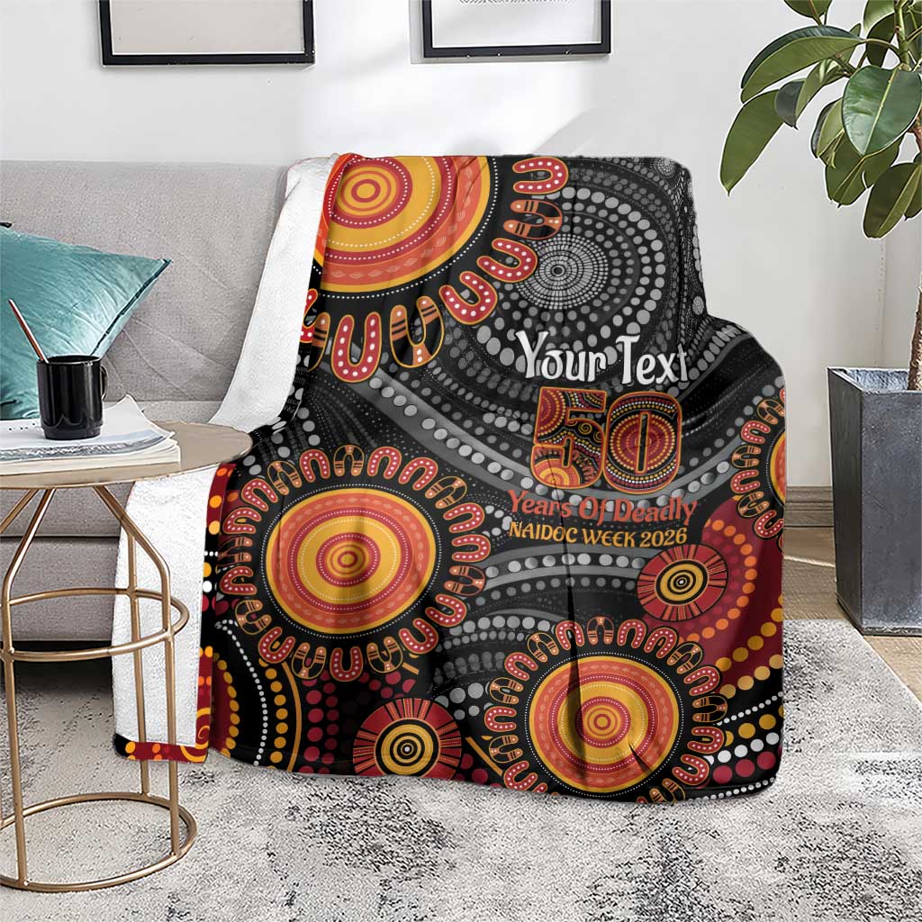 NAIDOC Week 50 Years Deadly Personalised Blanket Aboriginal Art