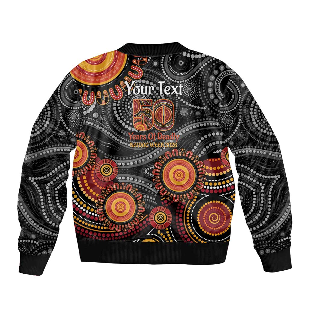 NAIDOC Week 50 Years Deadly Personalised Bomber Jacket Aboriginal Art