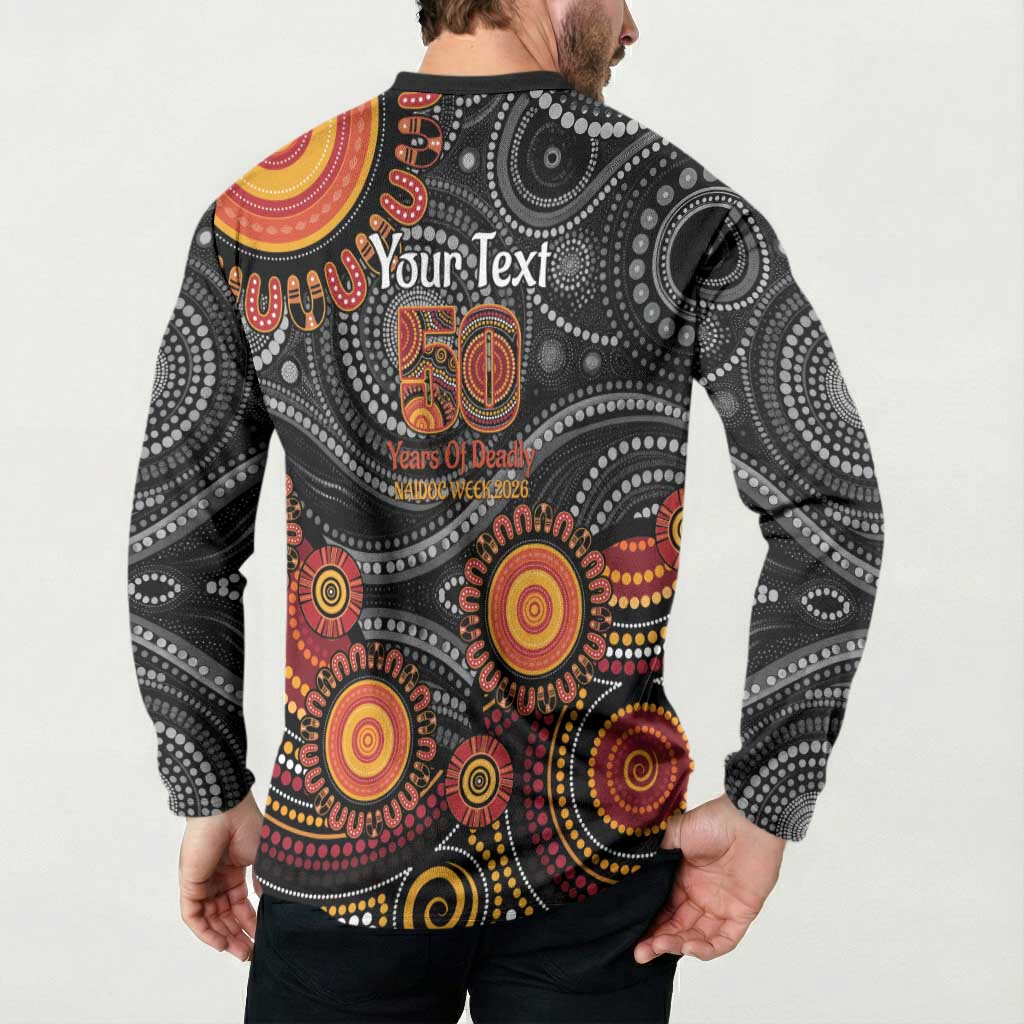 NAIDOC Week 50 Years Deadly Personalised Button Sweatshirt Aboriginal Art