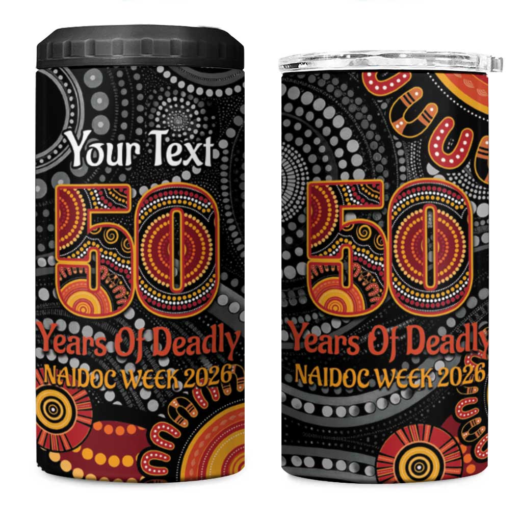 NAIDOC Week 50 Years Deadly Personalised 4 in 1 Can Cooler Tumbler Aboriginal Art