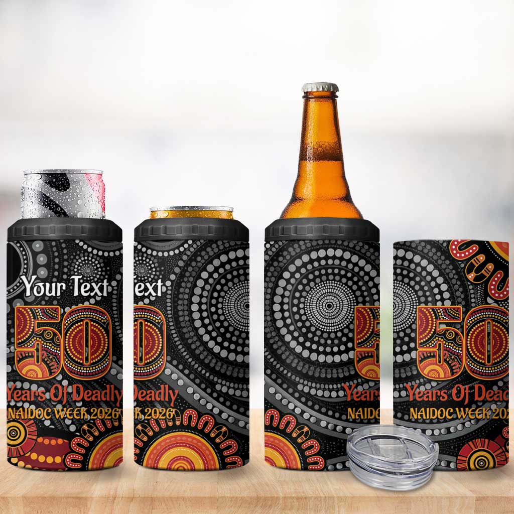 NAIDOC Week 50 Years Deadly Personalised 4 in 1 Can Cooler Tumbler Aboriginal Art
