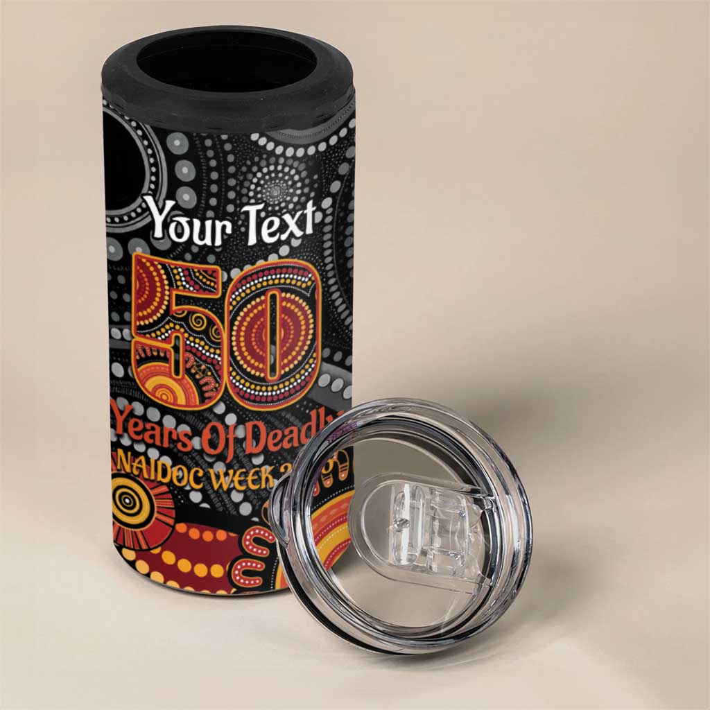 NAIDOC Week 50 Years Deadly Personalised 4 in 1 Can Cooler Tumbler Aboriginal Art