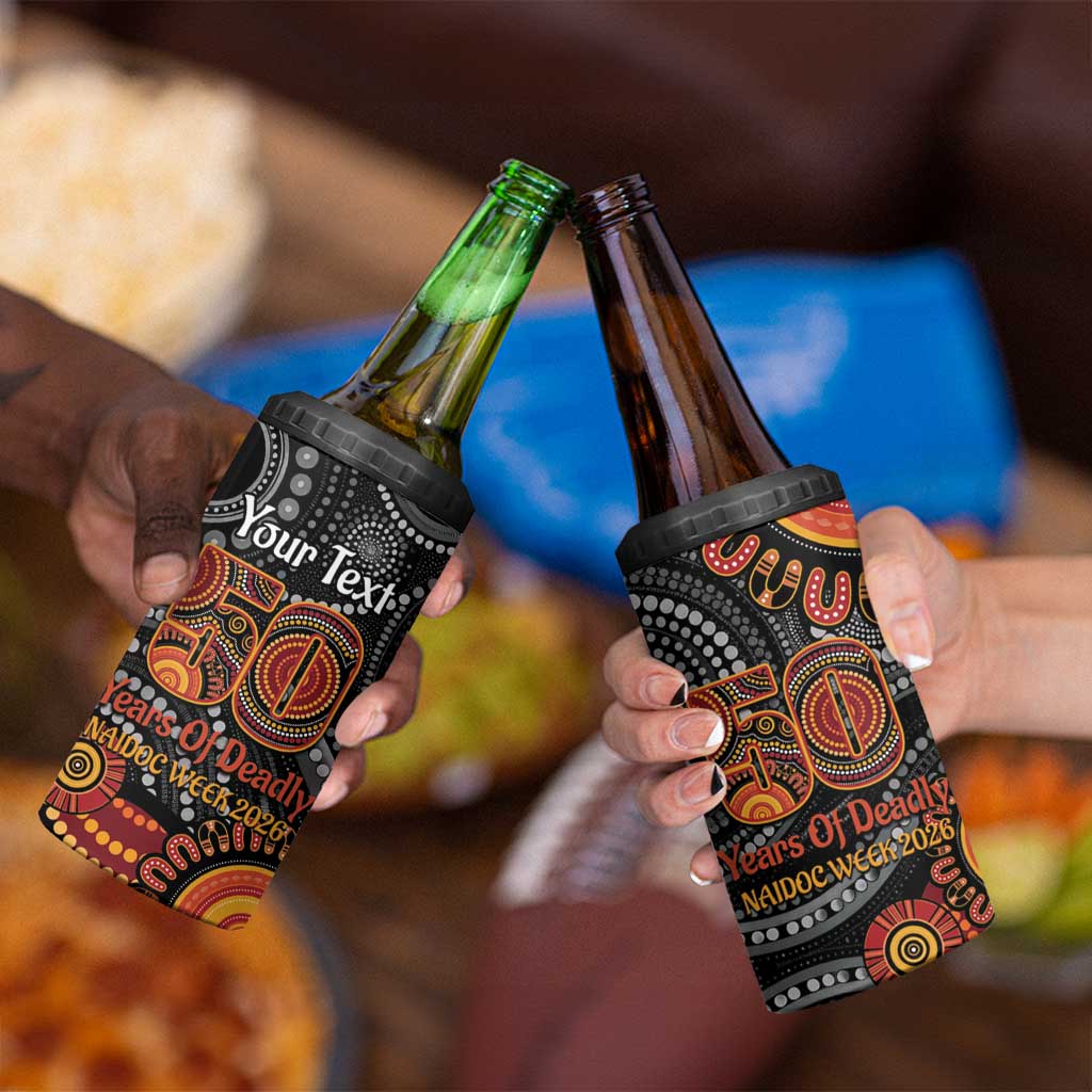 NAIDOC Week 50 Years Deadly Personalised 4 in 1 Can Cooler Tumbler Aboriginal Art
