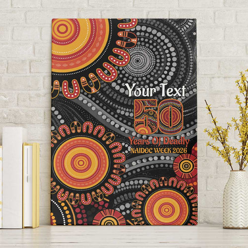 NAIDOC Week 50 Years Deadly Personalised Canvas Wall Art Aboriginal Art
