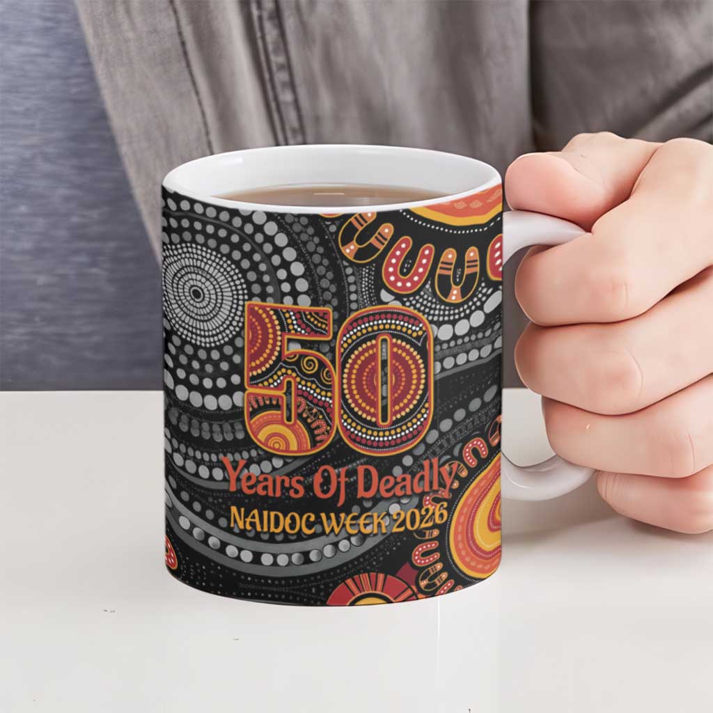 NAIDOC Week 50 Years Deadly Personalised Ceramic Mug Aboriginal Art