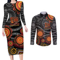 NAIDOC Week 50 Years Deadly Personalised Couples Matching Long Sleeve Bodycon Dress and Long Sleeve Button Shirt Aboriginal Art