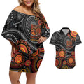 NAIDOC Week 50 Years Deadly Personalised Couples Matching Off Shoulder Short Dress and Hawaiian Shirt Aboriginal Art