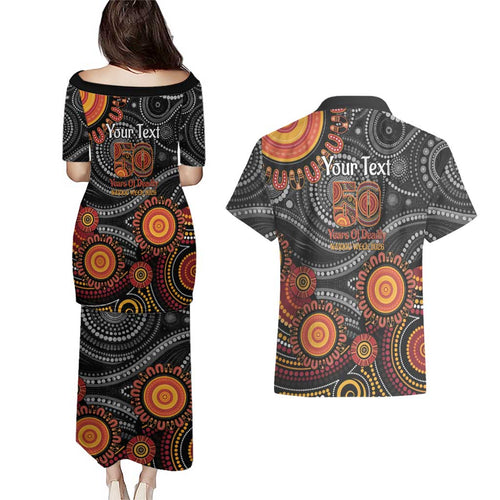NAIDOC Week 50 Years Deadly Personalised Couples Matching Puletasi and Hawaiian Shirt Aboriginal Art