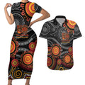 NAIDOC Week 50 Years Deadly Personalised Couples Matching Short Sleeve Bodycon Dress and Hawaiian Shirt Aboriginal Art