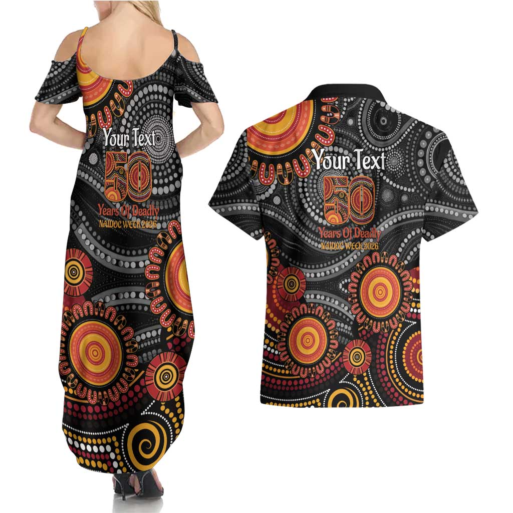 NAIDOC Week 50 Years Deadly Personalised Couples Matching Summer Maxi Dress and Hawaiian Shirt Aboriginal Art