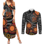 NAIDOC Week 50 Years Deadly Personalised Couples Matching Summer Maxi Dress and Long Sleeve Button Shirt Aboriginal Art