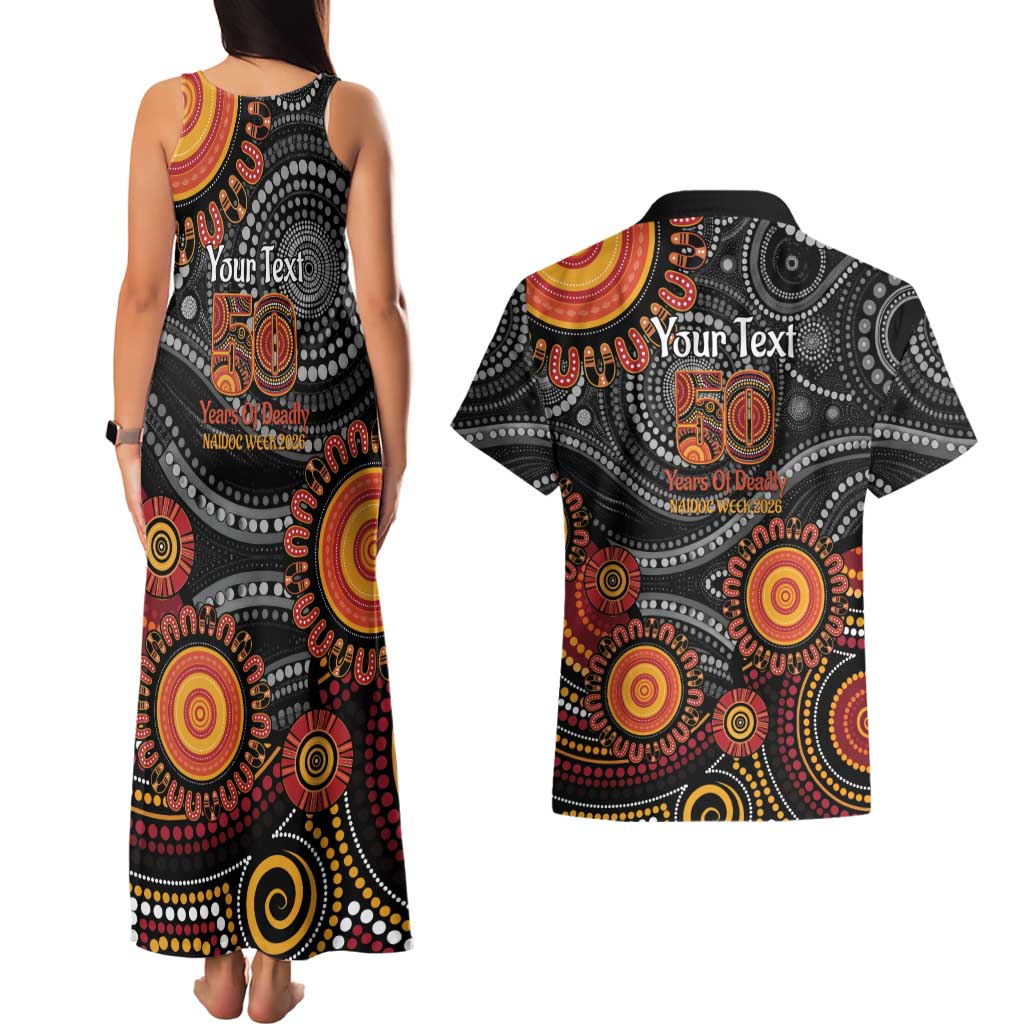 NAIDOC Week 50 Years Deadly Personalised Couples Matching Tank Maxi Dress and Hawaiian Shirt Aboriginal Art