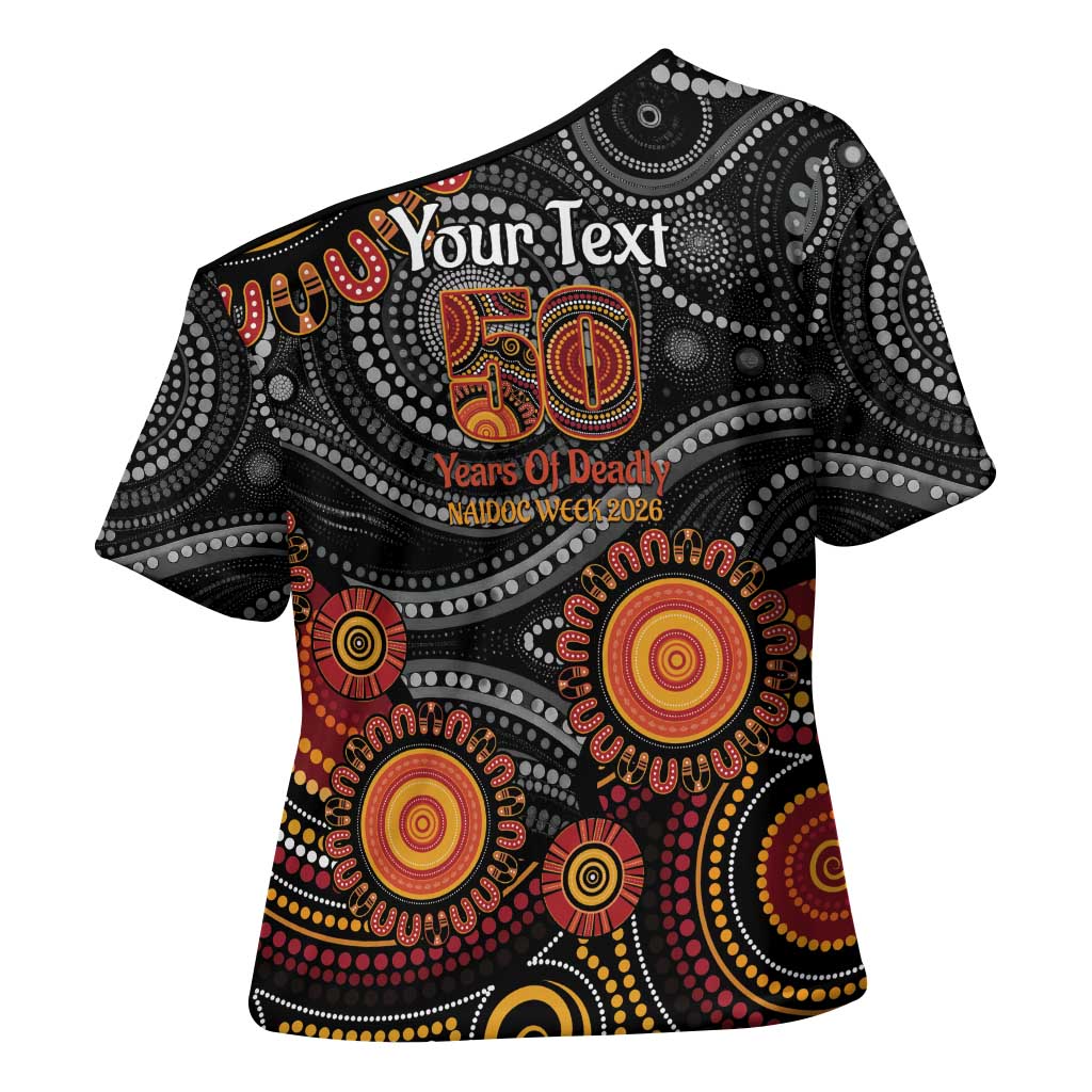 NAIDOC Week 50 Years Deadly Personalised Cross Shoulder Shirt Aboriginal Art