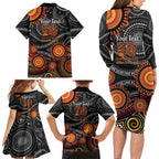 NAIDOC Week 50 Years Deadly Personalised Family Matching Long Sleeve Bodycon Dress and Hawaiian Shirt Aboriginal Art