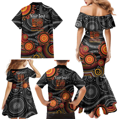 NAIDOC Week 50 Years Deadly Personalised Family Matching Mermaid Dress and Hawaiian Shirt Aboriginal Art