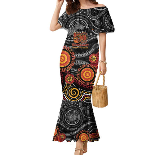 NAIDOC Week 50 Years Deadly Personalised Family Matching Mermaid Dress and Hawaiian Shirt Aboriginal Art
