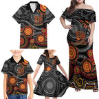 NAIDOC Week 50 Years Deadly Personalised Family Matching Off Shoulder Maxi Dress and Hawaiian Shirt Aboriginal Art