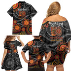 NAIDOC Week 50 Years Deadly Personalised Family Matching Off Shoulder Short Dress and Hawaiian Shirt Aboriginal Art