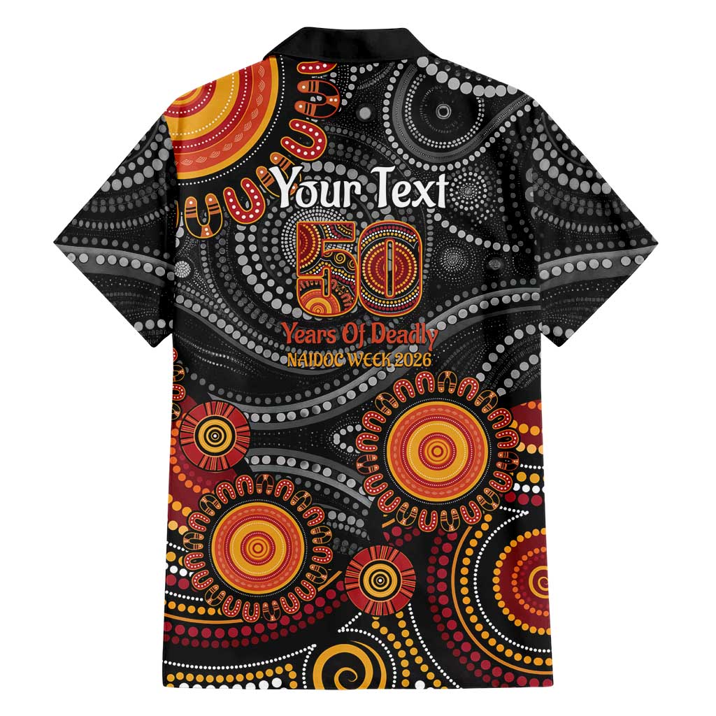 NAIDOC Week 50 Years Deadly Personalised Family Matching Off Shoulder Short Dress and Hawaiian Shirt Aboriginal Art