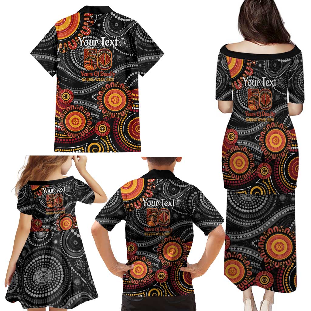 NAIDOC Week 50 Years Deadly Personalised Family Matching Puletasi and Hawaiian Shirt Aboriginal Art
