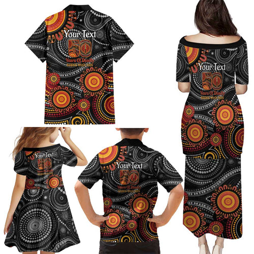 NAIDOC Week 50 Years Deadly Personalised Family Matching Puletasi and Hawaiian Shirt Aboriginal Art