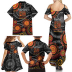NAIDOC Week 50 Years Deadly Personalised Family Matching Summer Maxi Dress and Hawaiian Shirt Aboriginal Art