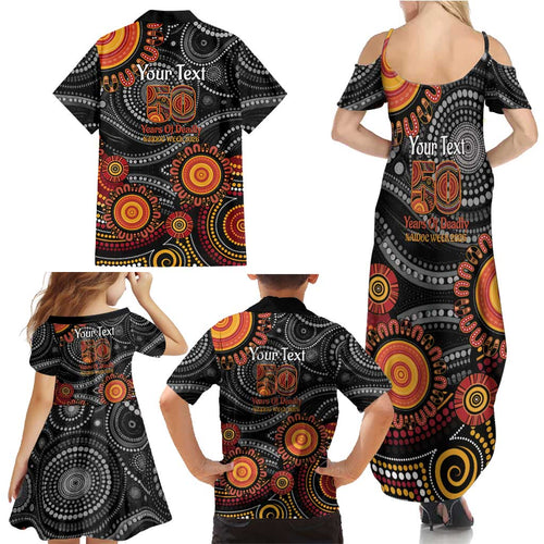 NAIDOC Week 50 Years Deadly Personalised Family Matching Summer Maxi Dress and Hawaiian Shirt Aboriginal Art