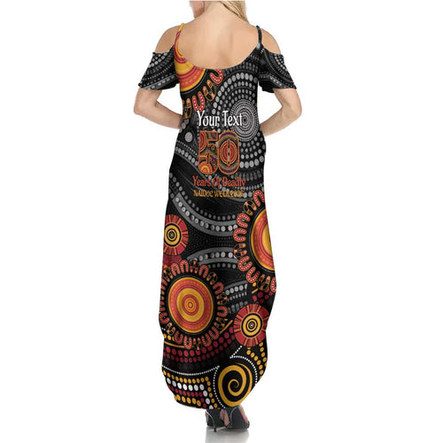 NAIDOC Week 50 Years Deadly Personalised Family Matching Summer Maxi Dress and Hawaiian Shirt Aboriginal Art