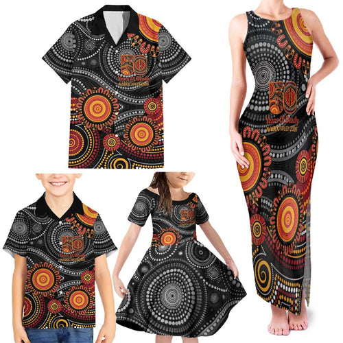 NAIDOC Week 50 Years Deadly Personalised Family Matching Tank Maxi Dress and Hawaiian Shirt Aboriginal Art