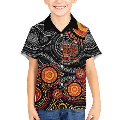 NAIDOC Week 50 Years Deadly Personalised Family Matching Tank Maxi Dress and Hawaiian Shirt Aboriginal Art