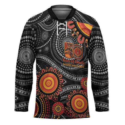 NAIDOC Week 50 Years Deadly Personalised Hockey Jersey Aboriginal Art