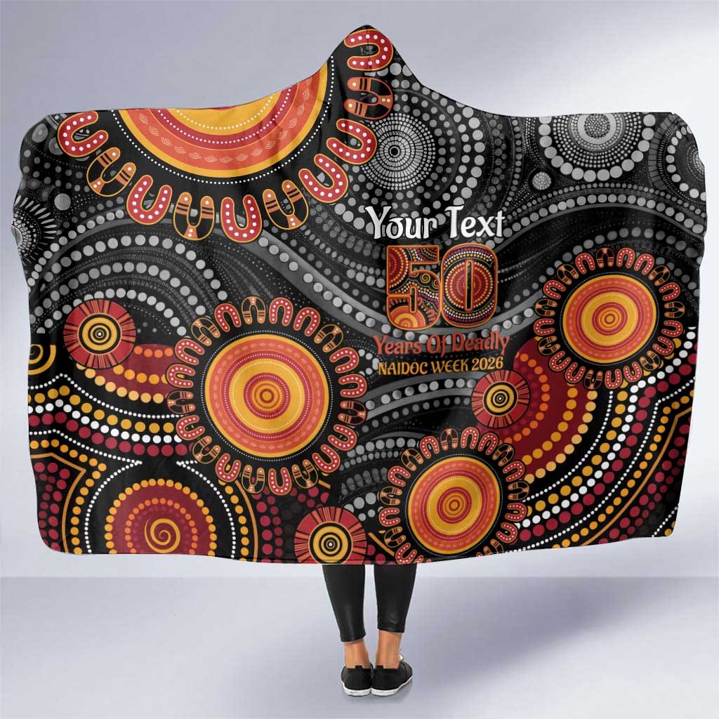 NAIDOC Week 50 Years Deadly Personalised Hooded Blanket Aboriginal Art