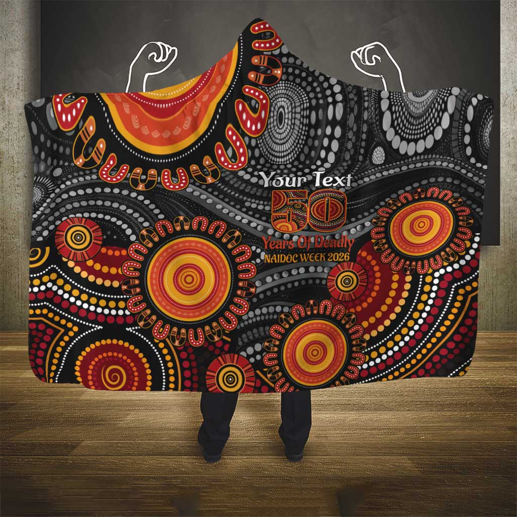 NAIDOC Week 50 Years Deadly Personalised Hooded Blanket Aboriginal Art